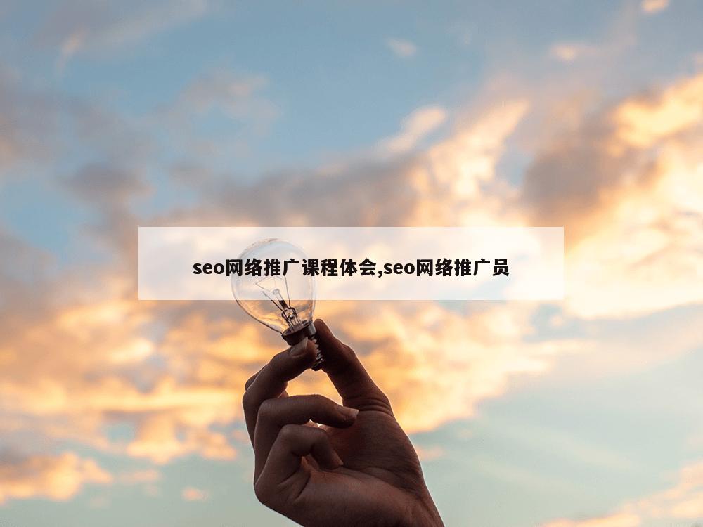 seo网络推广课程体会,seo网络推广员